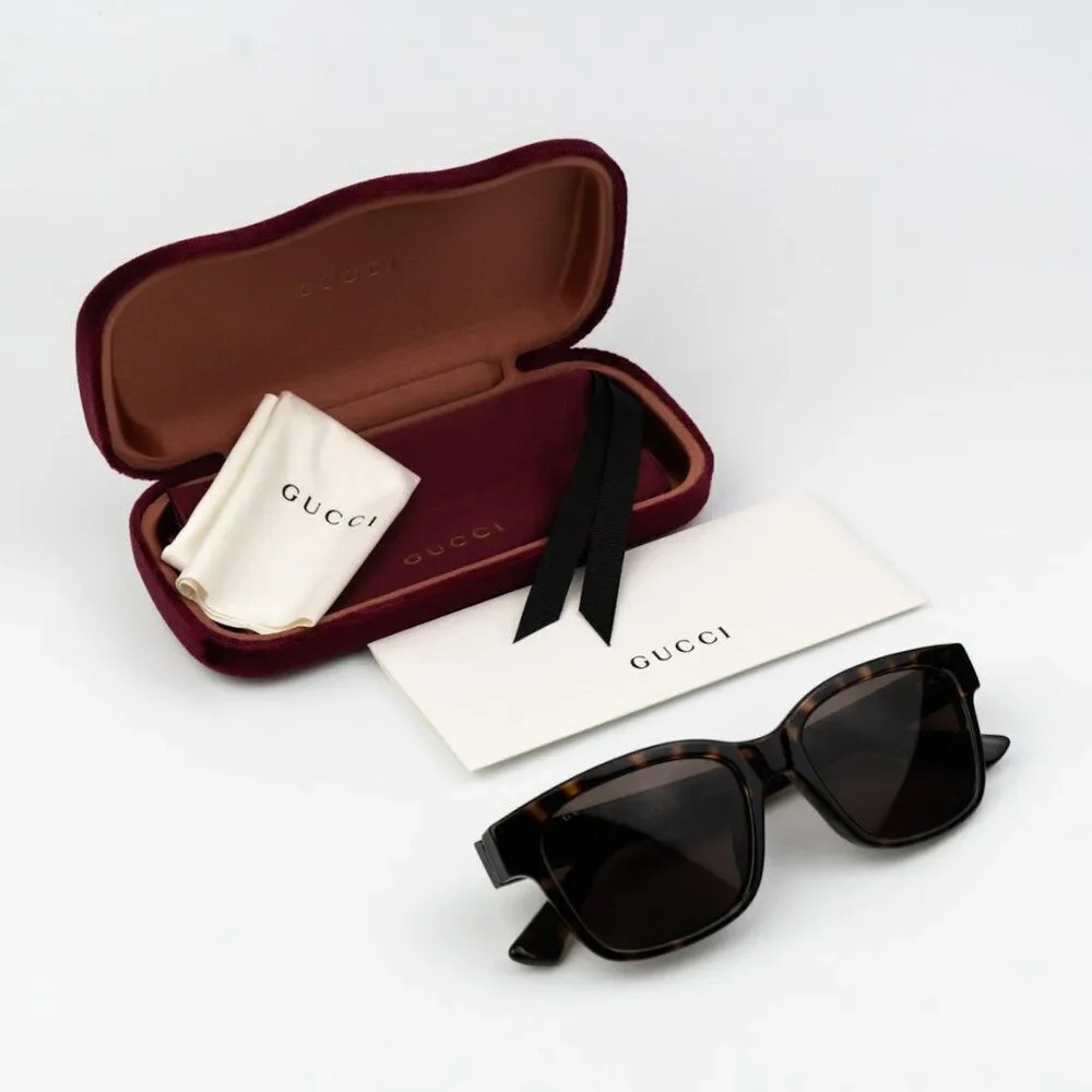 NEW Gucci GG1716S 002 Havana Brown Square Unisex Sunglasses